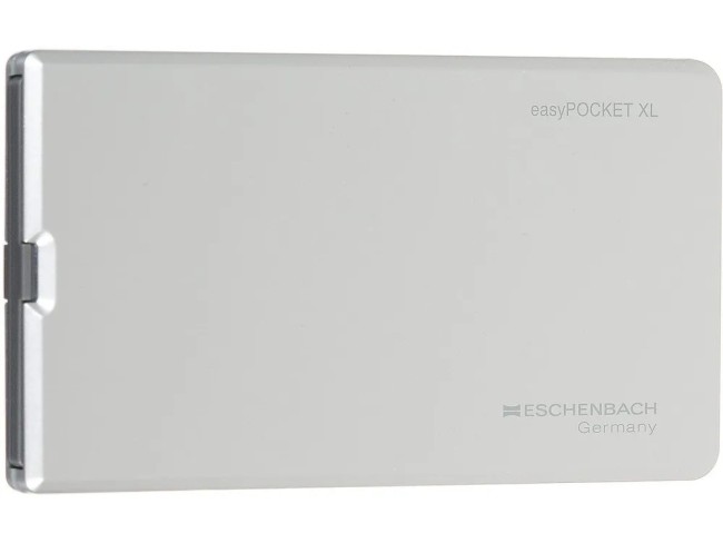Лупа асферическая Eschenbach easyPOCKET XL, 78х50 мм, 2.5х (серебристая)