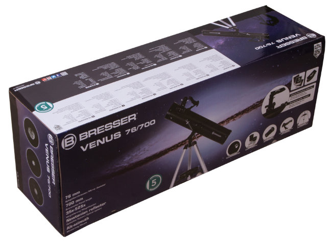 Телескоп Bresser Venus 76/700 AZ с адаптером для смартфона Телескоп Bresser Venus 76/700 AZ с адаптером для смартфона