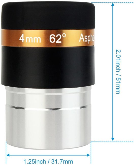 Окуляр SVBONY 62° 4 мм, 1,25"