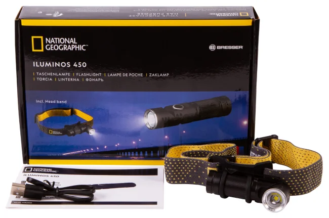Фонарь Bresser National Geographic ILUMINOS 450, светодиодный, с креплением на голову Фонарь Bresser National Geographic ILUMINOS 450, светодиодный, с креплением на голову