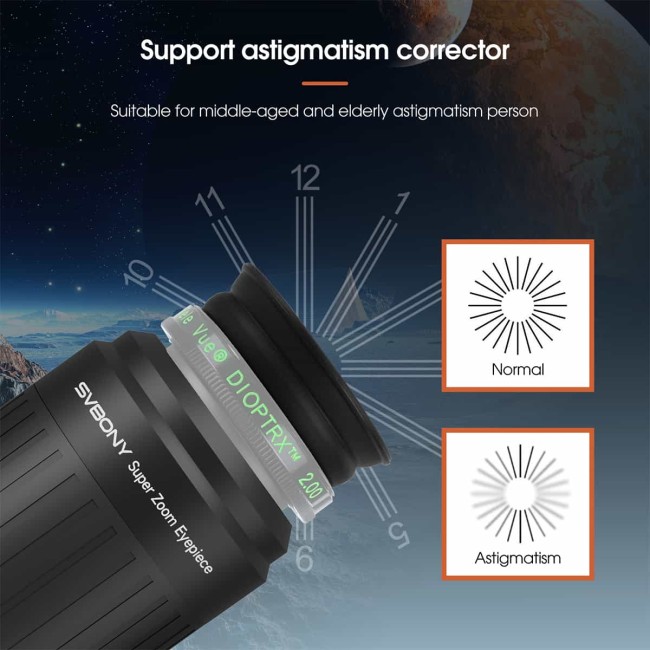 Окуляр-зум широкоугольный SVBONY 8-20 мм 57°-72°, 1,25" 2" Окуляр-зум широкоугольный SVBONY 8-20 мм 57°-72°, 1,25" 2"