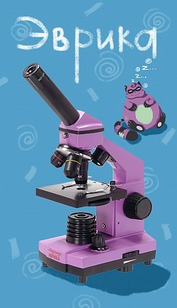 Микроскоп школьный Микромед Эврика 40х-400х в кейсе (аметист)