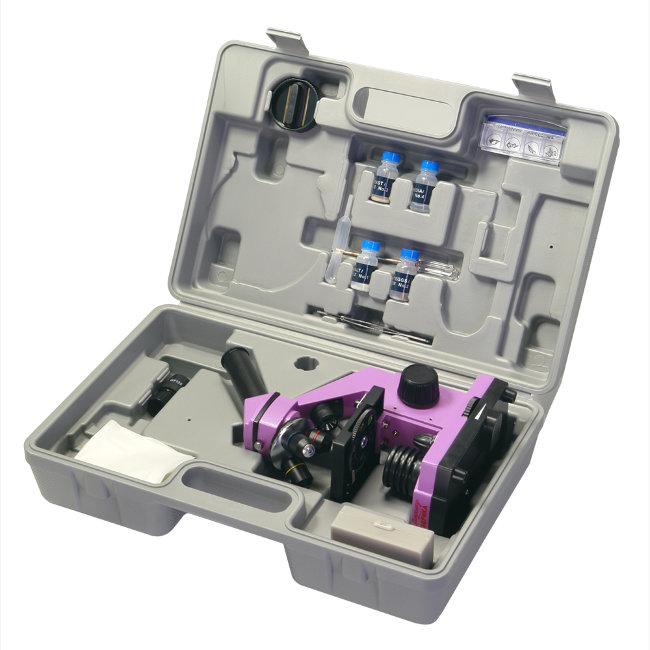 Микроскоп школьный Микромед Эврика 40х-400х в кейсе (аметист)