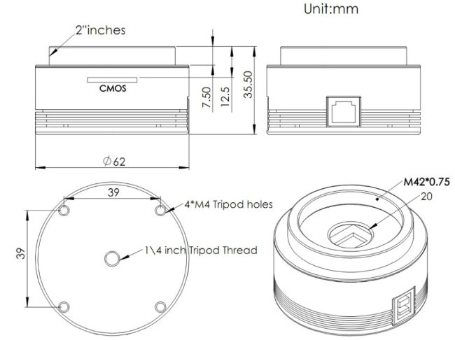 Цифровая камера ZWO ASI178MM (монохромная) Цифровая камера ZWO ASI178MM (монохромная)