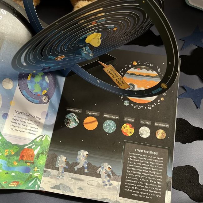 Луна. Интерактивная книга с объемными иллюстрациями