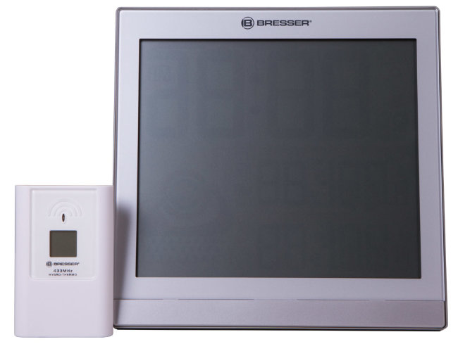 Метеостанция (настенные часы) Bresser TemeoTrend JC LCD с радиоуправлением, серебристая Метеостанция (настенные часы) Bresser TemeoTrend JC LCD с радиоуправлением, серебристая