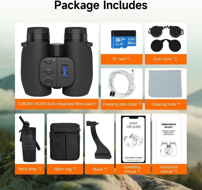 Фото-видео бинокль SVBONY 8x42 SA208 Фото-видео бинокль SVBONY 8x42 SA208