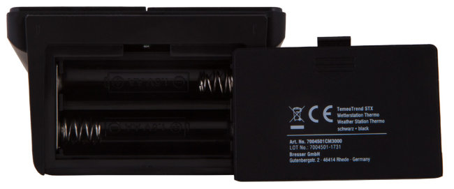 Метеостанция Bresser TemeoTrend STX с радиоуправлением, черная Метеостанция Bresser TemeoTrend STX с радиоуправлением, черная