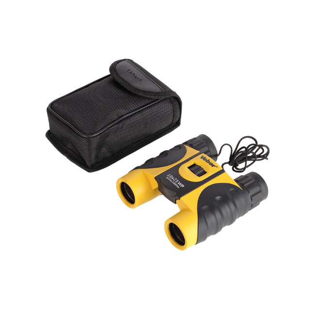 Бинокль Veber WP 10x25 черный/желтый Бинокль Veber WP 10x25 черный/желтый