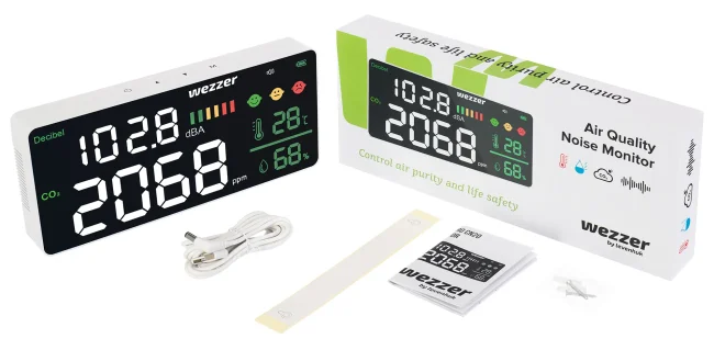 Монитор качества воздуха Levenhuk Wezzer Air PRO CN20, с шумомером Монитор качества воздуха Levenhuk Wezzer Air PRO CN20, с шумомером