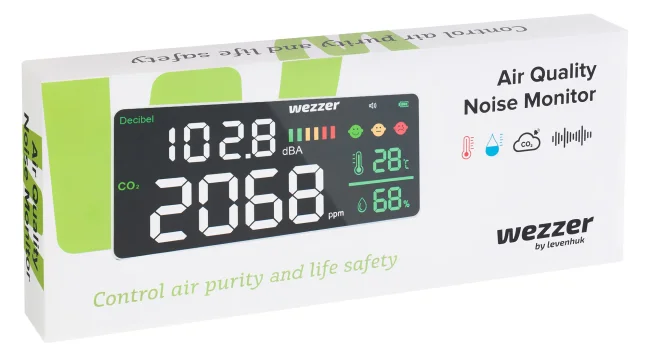 Монитор качества воздуха Levenhuk Wezzer Air PRO CN20, с шумомером Монитор качества воздуха Levenhuk Wezzer Air PRO CN20, с шумомером