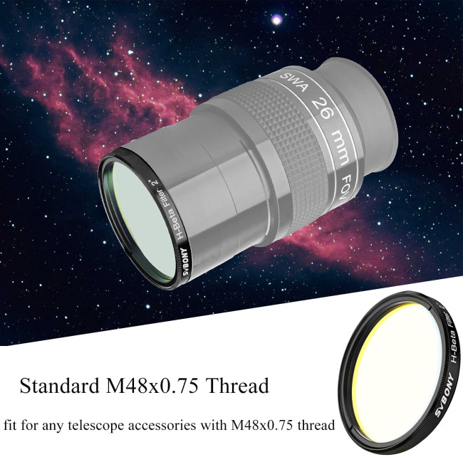 Фильтр SVBONY H-Beta 25nm, 2" Фильтр SVBONY H-Beta 25nm, 2"