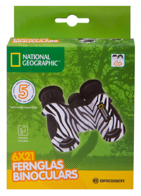 Бинокль детский Bresser National Geographic 6x21 «Зебра» Бинокль детский Bresser National Geographic 6x21 «Зебра»