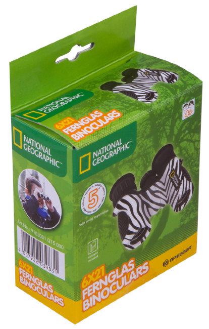 Бинокль детский Bresser National Geographic 6x21 «Зебра» Бинокль детский Bresser National Geographic 6x21 «Зебра»