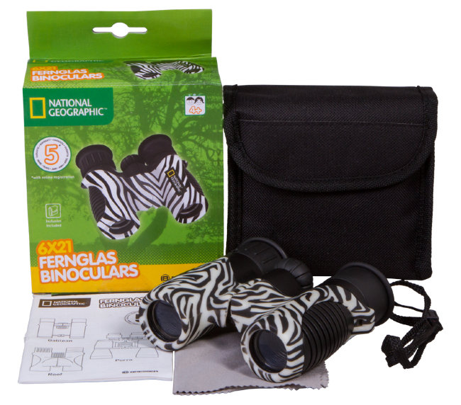 Бинокль детский Bresser National Geographic 6x21 «Зебра» Бинокль детский Bresser National Geographic 6x21 «Зебра»