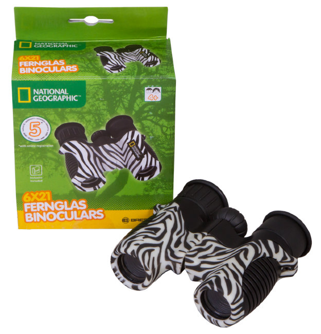Бинокль детский Bresser National Geographic 6x21 «Зебра» Бинокль детский Bresser National Geographic 6x21 «Зебра»