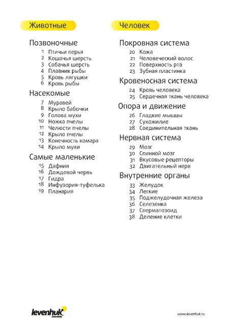 Набор микропрепаратов Levenhuk N80 NG «Увидеть все!» Набор микропрепаратов Levenhuk N80 NG «Увидеть все!»