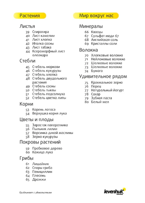 Набор микропрепаратов Levenhuk N80 NG «Увидеть все!» Набор микропрепаратов Levenhuk N80 NG «Увидеть все!»