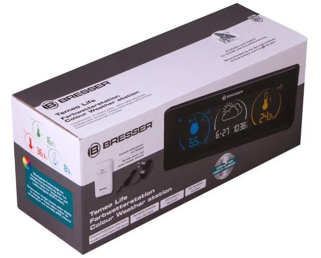 Метеостанция Bresser Temeo Life с цветным дисплеем, черная Метеостанция Bresser Temeo Life с цветным дисплеем, черная