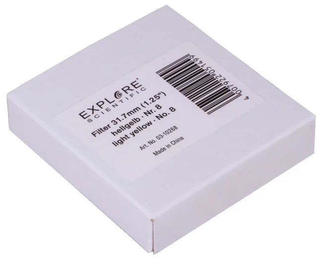 Светофильтр Explore Scientific светло-желтый №8, 1,25" Светофильтр Explore Scientific светло-желтый №8, 1,25"