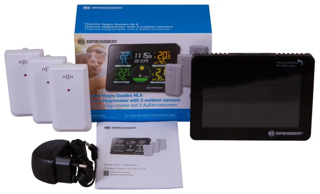 Метеостанция Bresser Thermo Hygro Quadro NLX с тремя датчиками Метеостанция Bresser Thermo Hygro Quadro NLX с тремя датчиками