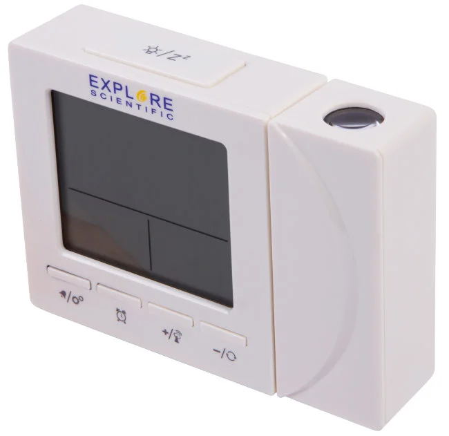 Часы цифровые Explore Scientific с проектором и термометром, белые