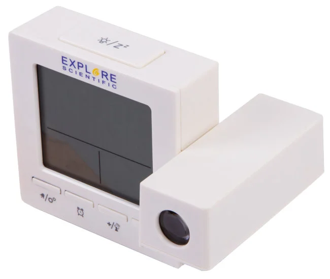 Часы цифровые Explore Scientific с проектором и термометром, белые