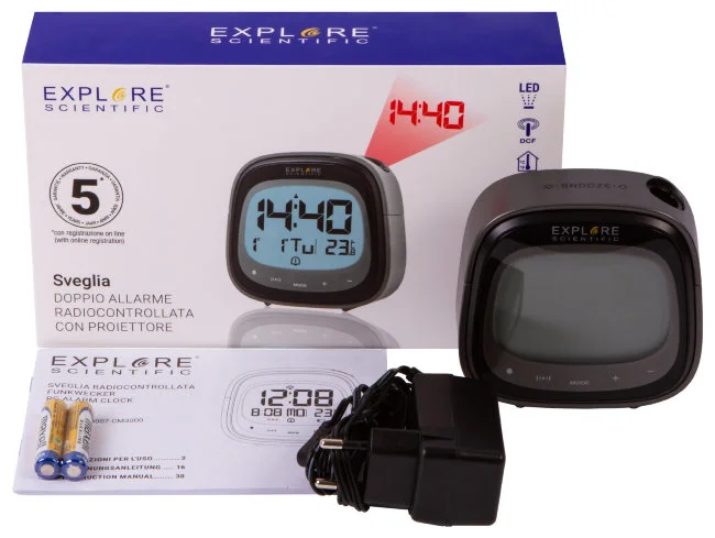 Часы цифровые Explore Scientific с проектором, черные Часы цифровые Explore Scientific с проектором, черные