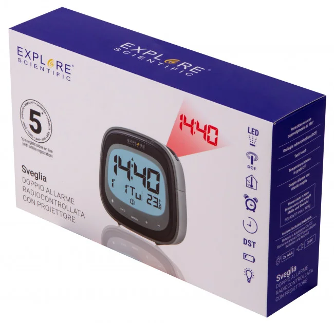 Часы цифровые Explore Scientific с проектором, черные Часы цифровые Explore Scientific с проектором, черные