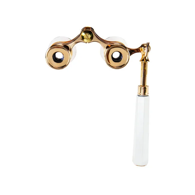 Бинокль театральный Veber Opera БГЦ 3x25 лорнет, белый/золотой