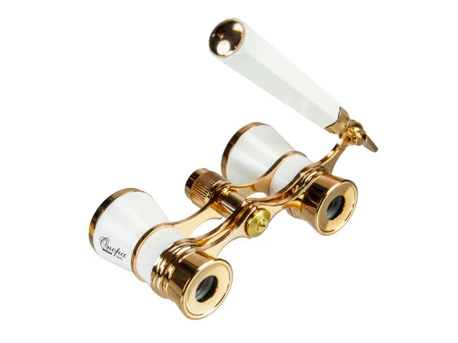 Бинокль театральный Veber Opera БГЦ 3x25 лорнет, белый/золотой