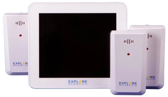 Метеостанция Explore Scientific с цветным экраном и тремя датчиками, белая