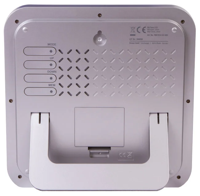 Часы настенные Bresser MyTime LCD, серебристые Часы настенные Bresser MyTime LCD, серебристые