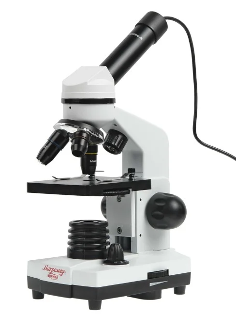 Микроскоп школьный Эврика 40х-1600х (вар. 2) с видеоокуляром
