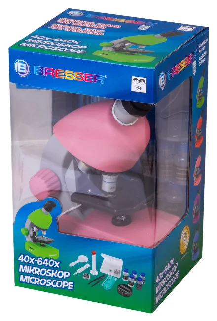 Микроскоп Bresser Junior 40–640x, розовый Микроскоп Bresser Junior 40–640x, розовый