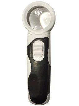 Лупа ручная круглая 16x-37мм для чтения с подсветкой (2 LED, черно-белая) Kromatech 77337B