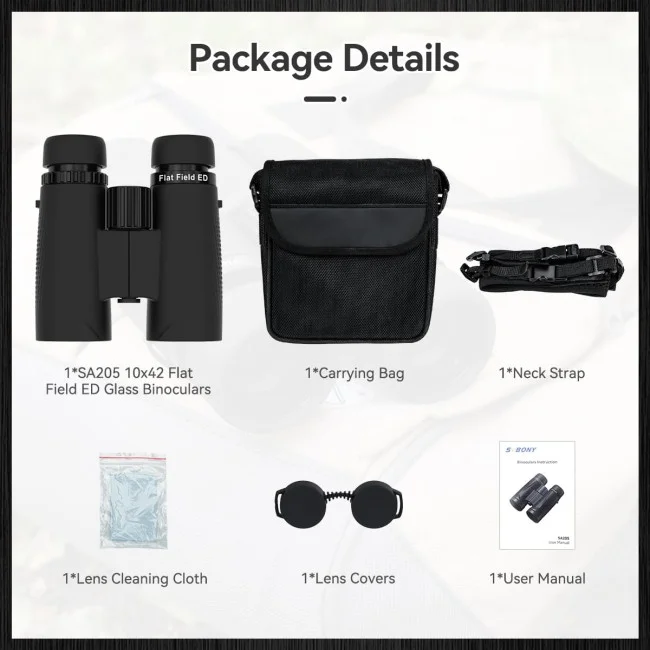 Бинокль SVBONY 10x42 ED Flat Field (SA205)