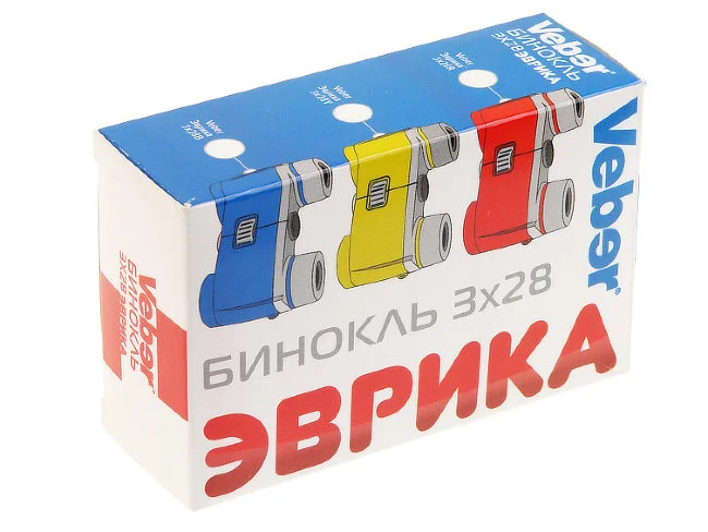 Бинокль Veber Эврика 3х28Y желтый
