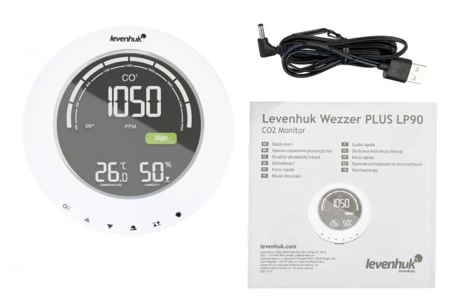 Детектор углекислого газа Levenhuk Wezzer PLUS LP90 Детектор углекислого газа Levenhuk Wezzer PLUS LP90