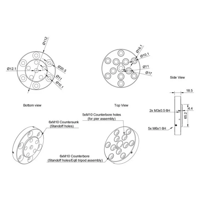 Адаптер Pegasus Astro для установки NYX-101 на штатив EQ6