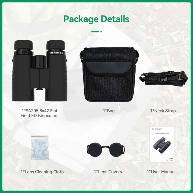 Бинокль SVBONY 8x42 ED Flat Field (SA205)