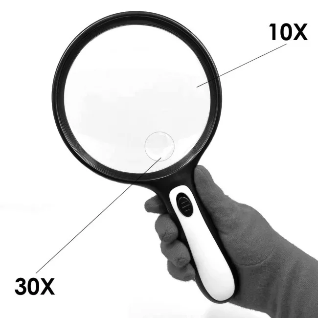 Лупа ручная круглая с подсветкой 10/30х-130мм (4 LED) Kromatech YT-130 Лупа ручная круглая с подсветкой 10/30х-130мм (4 LED) Kromatech YT-130