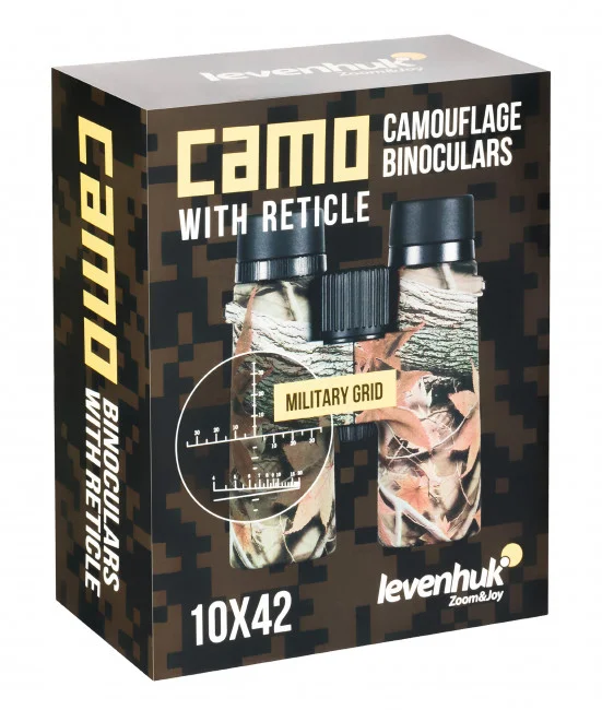 Бинокль Levenhuk Camo Pine 10x42 с сеткой Бинокль Levenhuk Camo Pine 10x42 с сеткой