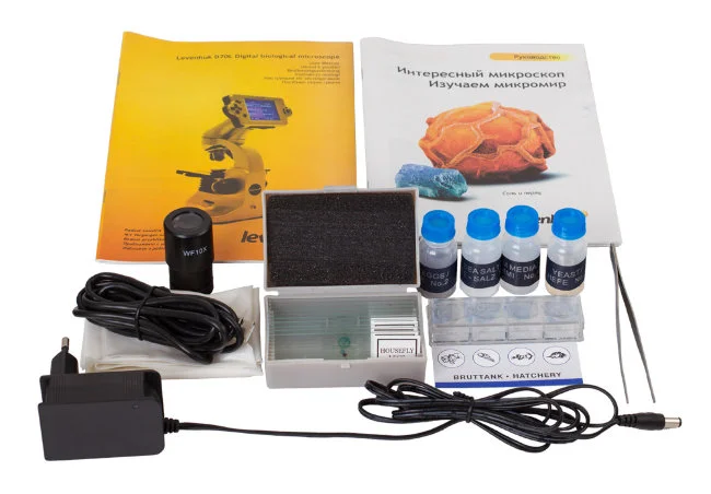 Микроскоп цифровой Levenhuk D70L, монокулярный (в комплекте набор для опытов)