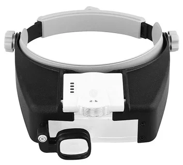 Лупа налобная 1.5/3.0/9.0/11.0/17.0x с подсветкой (2 LED) Kromatech MG81007-TSC