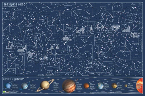 Карта звёздного неба (светящаяся в темноте)