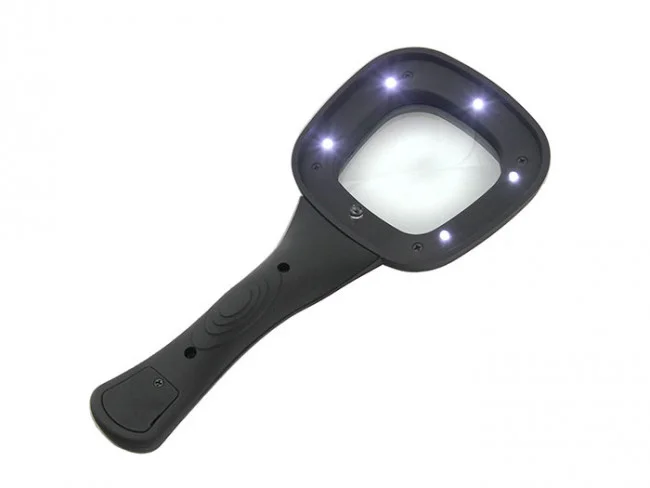 Лупа с ручкой и подсветкой Veber 600558, 3x, 52x52 мм Лупа с ручкой и подсветкой Veber 600558, 3x, 52x52 мм