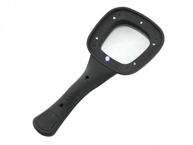 Лупа с ручкой и подсветкой Veber 600558, 3x, 52x52 мм Лупа с ручкой и подсветкой Veber 600558, 3x, 52x52 мм