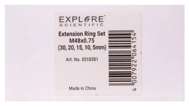 Набор удлинительных колец Explore Scientific M48x0,75 (30, 20, 15, 10, 5 мм)