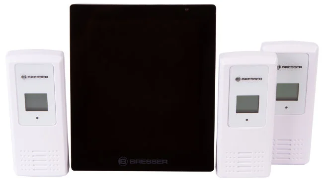 Метеостанция Bresser ClimaTemp Hygro Quadro с тремя датчиками, черная